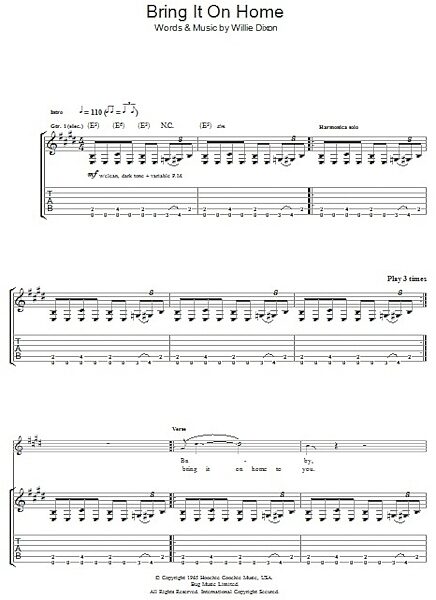 Bring It On Home - Guitar TAB, New, Main