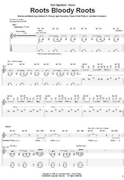 Roots Bloody Roots - Guitar TAB, New, Main
