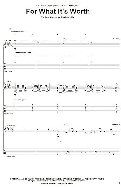 For What It's Worth - Guitar TAB, New, Main