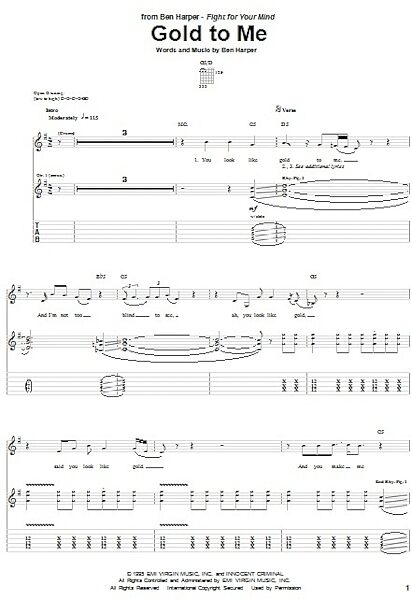 Gold To Me - Guitar TAB, New, Main