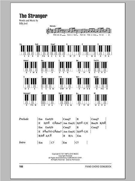 The Stranger - Piano Chords/Lyrics, New, Main