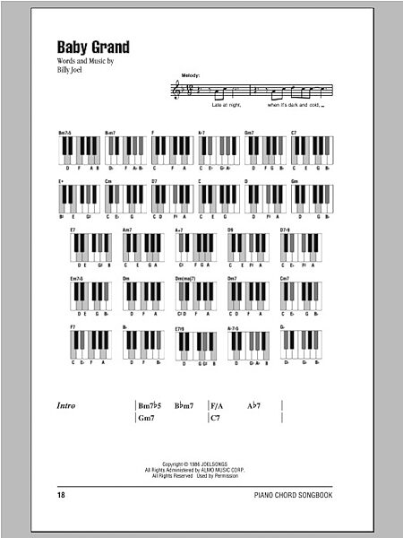 Baby Grand - Piano Chords/Lyrics, New, Main