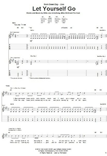 Let Yourself Go - Guitar TAB, New, Main