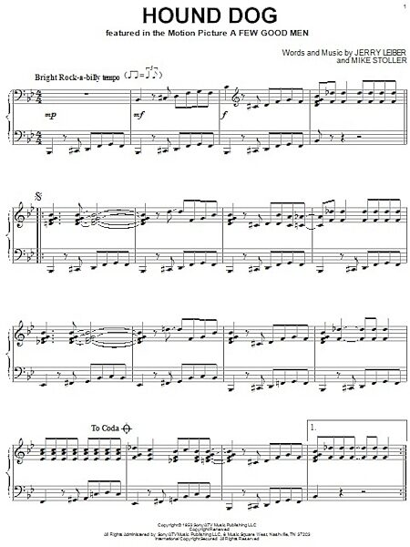 Hound Dog - Piano Solo, New, Main