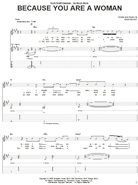 Because You Are A Woman - Guitar TAB, New, Main