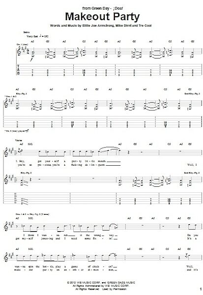 Makeout Party - Guitar TAB, New, Main