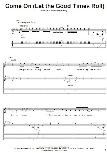 Come On (Part 1) - Guitar Tab Play-Along, New, Main