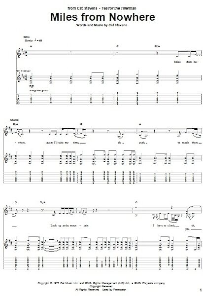 Miles From Nowhere - Guitar TAB, New, Main