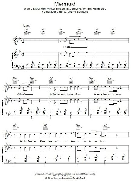 Mermaid - Piano/Vocal/Guitar, New, Main