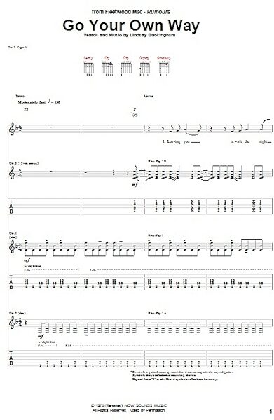 Go Your Own Way - Guitar TAB, New, Main