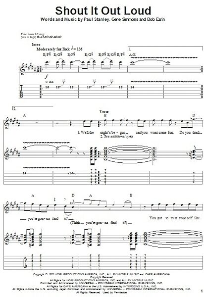 Shout It Out Loud - Guitar Tab Play-Along, New, Main