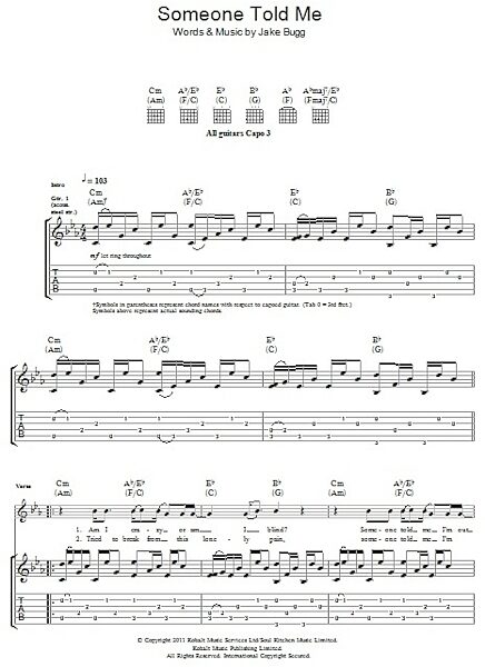 Someone Told Me - Guitar TAB, New, Main