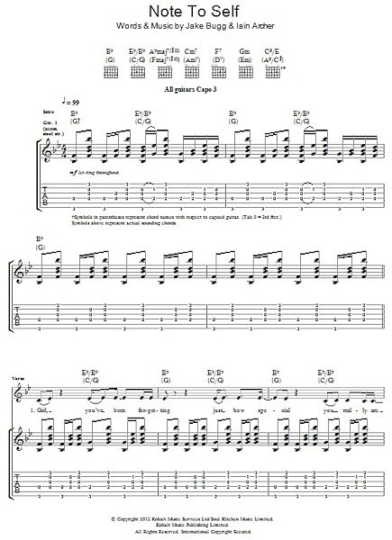 Note To Self - Guitar TAB, New, Main