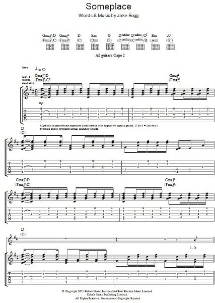 Someplace - Guitar TAB, New, Main