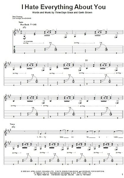I Hate Everything About You - Guitar Tab Play-Along, New, Main