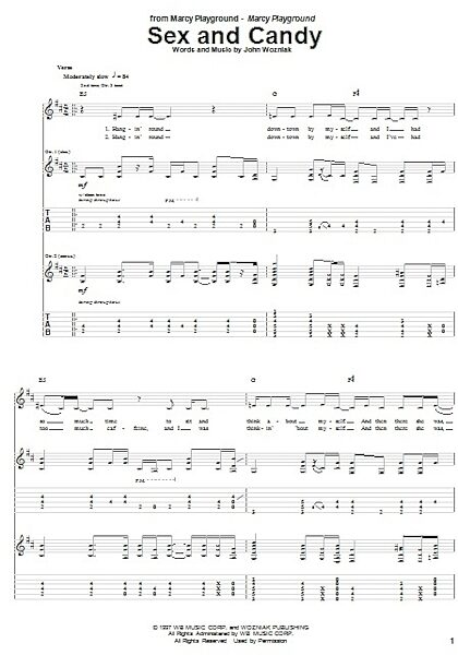Sex And Candy - Guitar TAB, New, Main