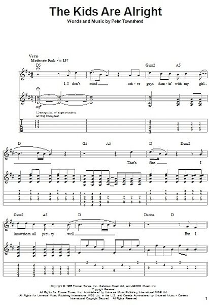 The Kids Are Alright - Guitar Tab Play-Along, New, Main