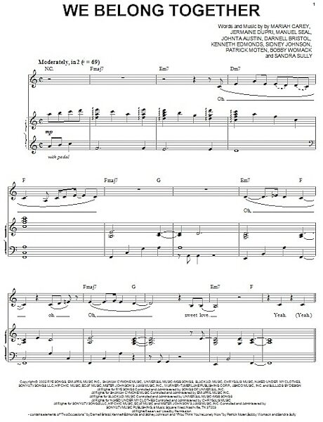 We Belong Together - Piano Vocal, New, Main