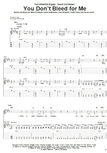 You Don't Bleed For Me - Guitar TAB, New, Main