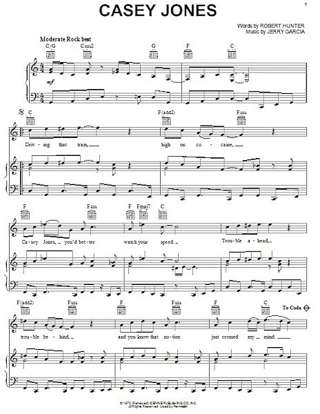 Casey Jones - Piano/Vocal/Guitar, New, Main