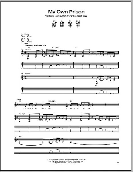 My Own Prison - Guitar TAB, New, Main