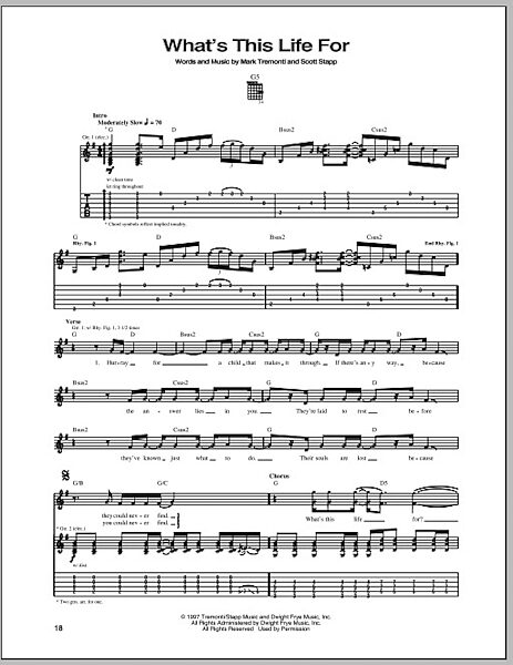 What's This Life For - Guitar TAB, New, Main