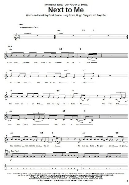 Next To Me - Bass Tab, New, Main