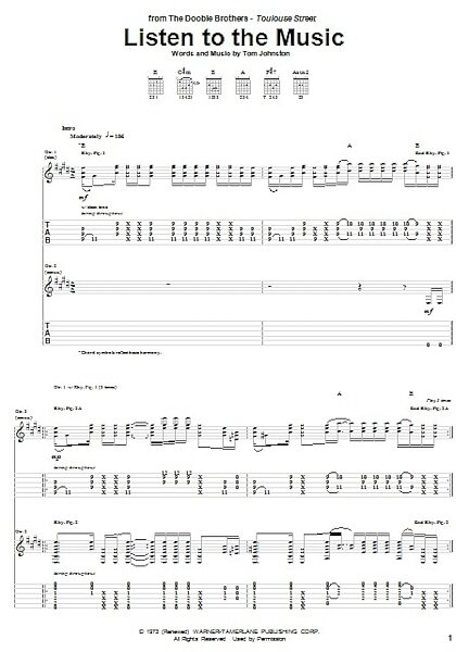 Listen To The Music - Guitar TAB, New, Main