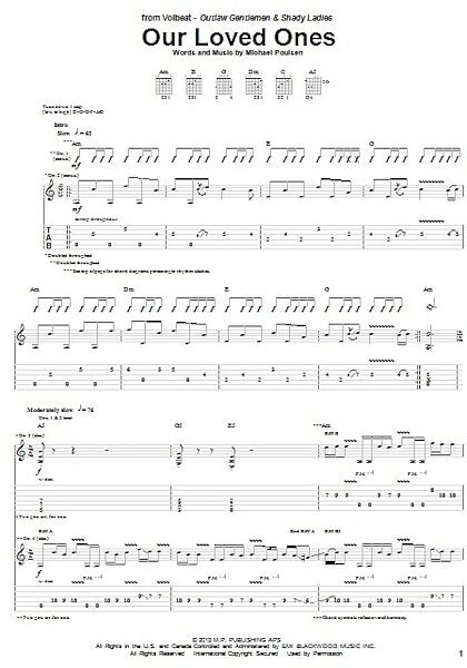 Our Loved Ones - Guitar TAB, New, Main