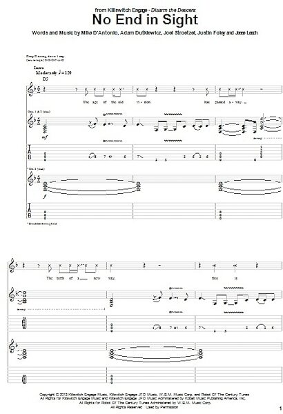 No End In Sight - Guitar TAB, New, Main