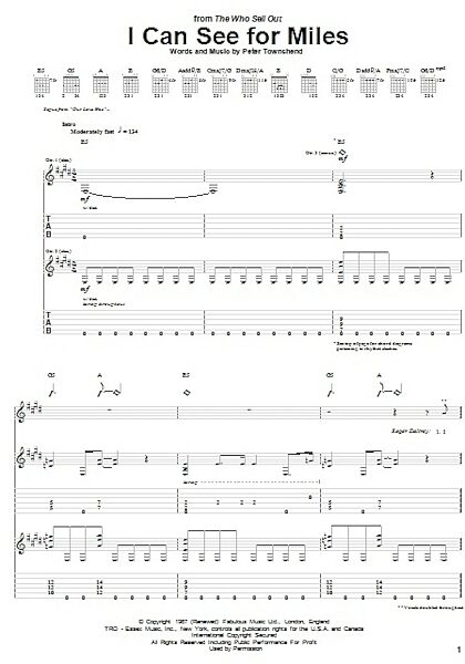 I Can See For Miles - Guitar TAB, New, Main