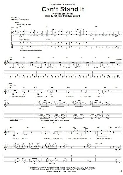 Can't Stand It - Guitar TAB, New, Main