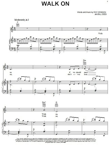 Walk On - Piano/Vocal/Guitar, New, Main