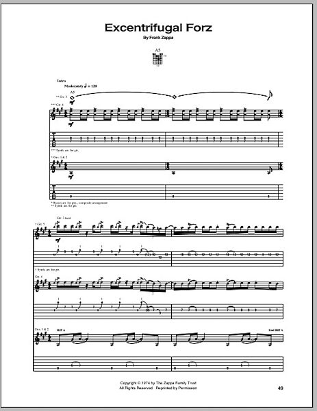 Excentrifugal Forz - Guitar TAB, New, Main