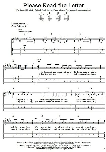 Please Read The Letter - Easy Guitar with TAB, New, Main