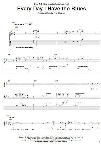 Every Day I Have The Blues - Guitar TAB, New, Main