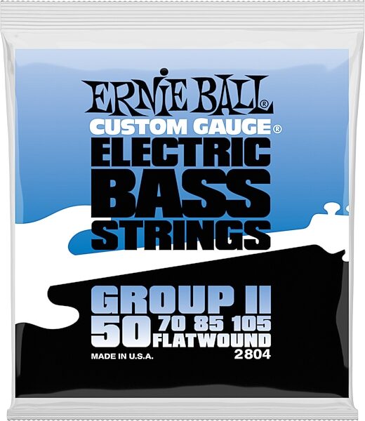 Ernie Ball P02804 Flatwound Group II Bass Strings (50-105), New, Action Position Back