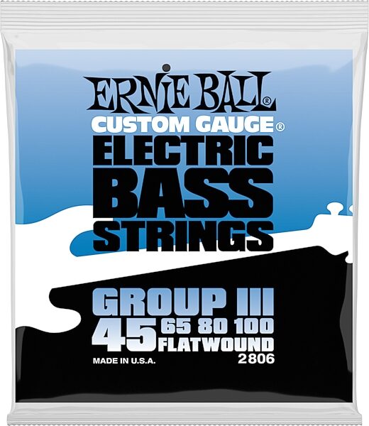 Ernie Ball P02806 Flatwound Group III Electric Bass Strings (45-100), New, Action Position Back