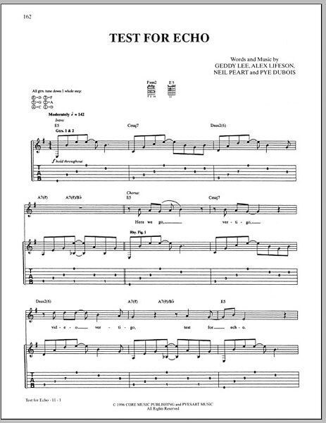 Test For Echo - Guitar TAB, New, Main