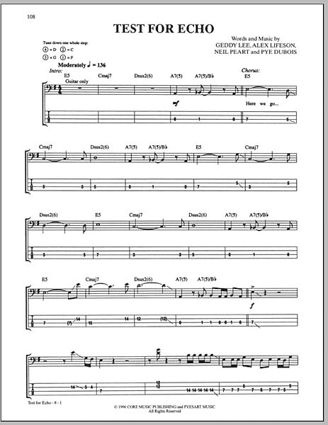 Test For Echo - Bass Tab, New, Main