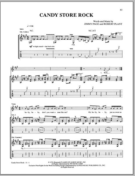 Candy Store Rock - Guitar TAB, New, Main