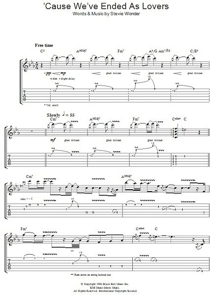 'Cause We've Ended As Lovers - Guitar TAB, New, Main