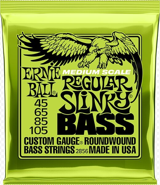 Ernie Ball P02856 Medium-Scale Regular Slinky Bass Strings, New, Action Position Back
