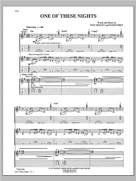 One Of These Nights - Guitar TAB, New, Main
