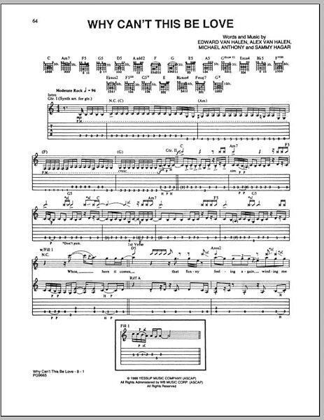 Why Can't This Be Love - Guitar TAB, New, Main
