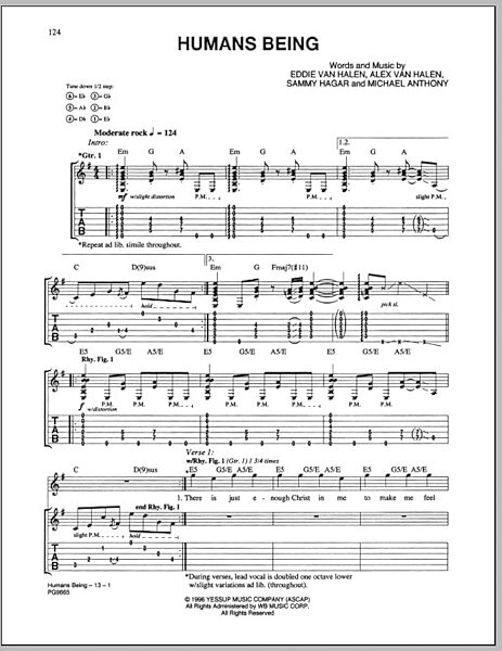 Humans Being - Guitar TAB, New, Main