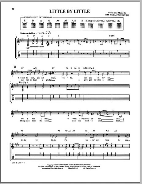 Little By Little - Guitar TAB, New, Main