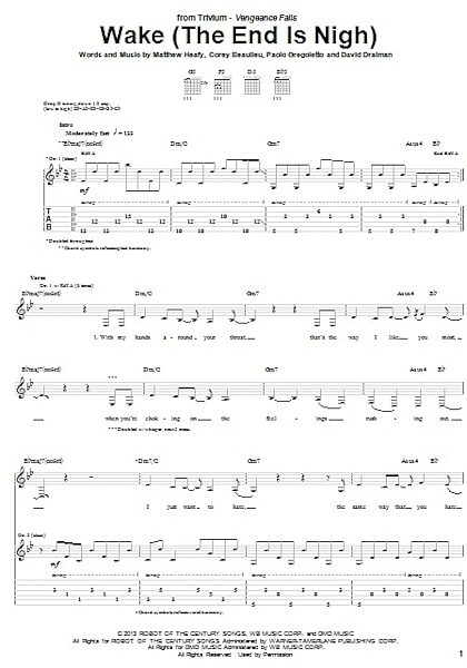 Wake (The End Is Nigh) - Guitar TAB, New, Main