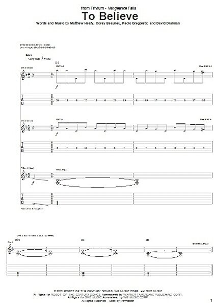 To Believe - Guitar TAB, New, Main