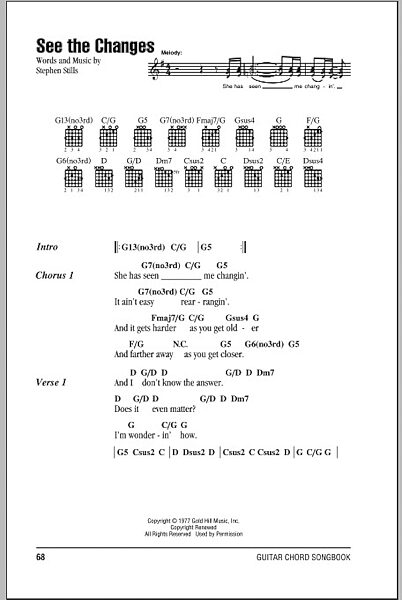 See The Changes - Guitar Chords/Lyrics, New, Main